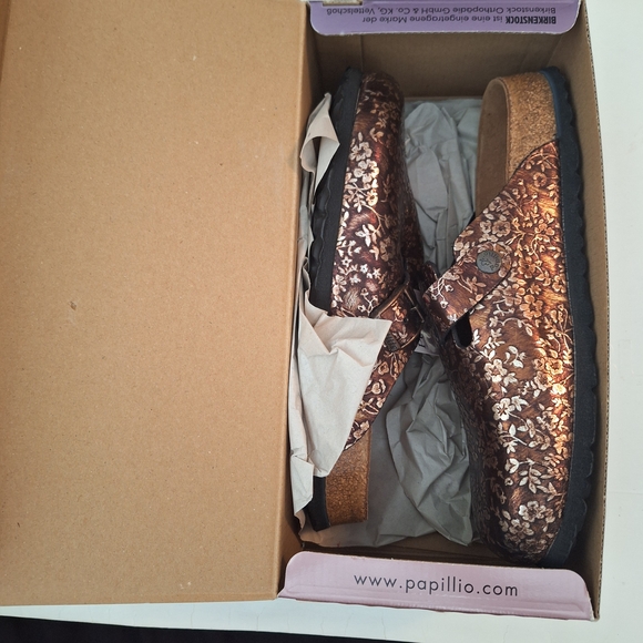 Papillio  Floral Brown Clogs - Picture 1 of 4